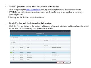 How to Upload the Edited Meta Information to DVDFab
