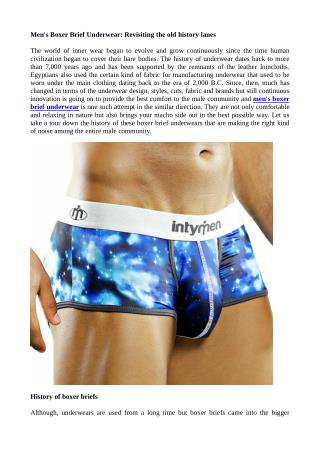 Men's Boxer Brief Underwear: Revisiting the old history lanes