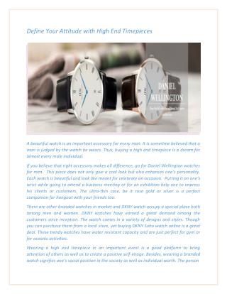 Define Your Attitude with High End Timepieces