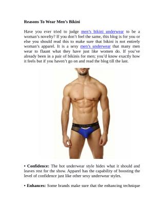 Reasons To Wear Men’s Bikini