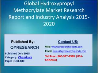 Global Hydroxypropyl Methacrylate Market 2015 Industry Analysis, Research, Trends, Growth and Forecasts