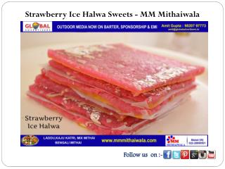 Strawberry Ice Halwa Sweets - MM Mithaiwala