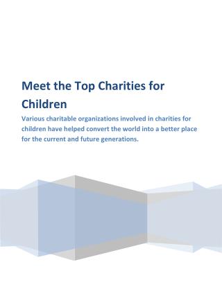 Meet the Top Charities for Children