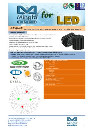 EtraLED-SEO-4880 for Seoul Modular Passive LED Cooler Φ48mm