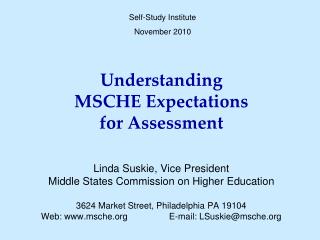 Understanding MSCHE Expectations for Assessment