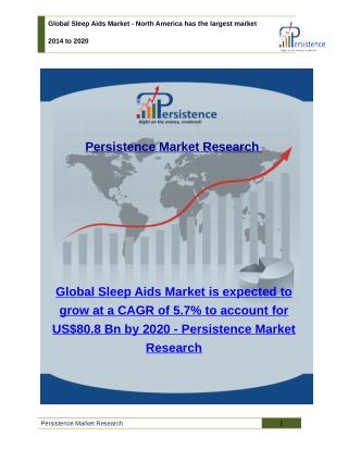 Global Sleep Aids Market - Share, Analysis, Trends and Size to 2014 to 2020