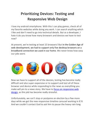 Prioritizing Devices: Testing and Responsive Web Design