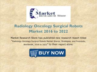 Global Radiology Oncology Surgical Robots Market 2016 Forecast to Industry Size, Shares, Strategies, Trends, and Growth