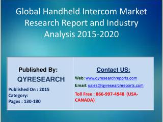Global Handheld Intercom Market 2015 Industry Growth, Outlook, Development and Analysis