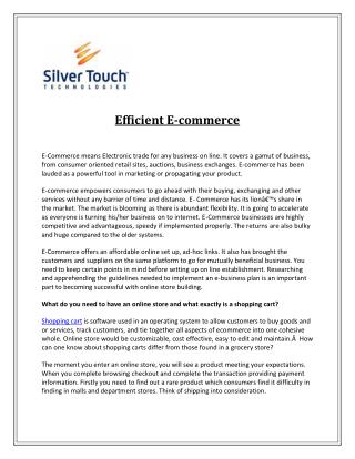Efficient E-commerce