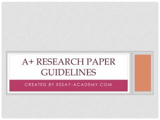 A Research Paper Guidelines