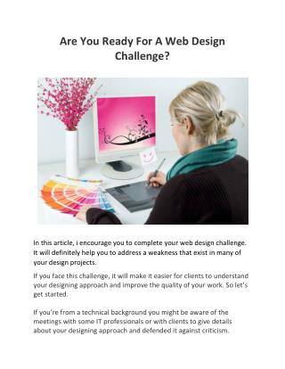 Are You Ready For A Web Design Challenge?