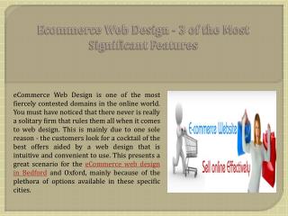 Ecommerce Web Design - 3 of the Most Significant Features