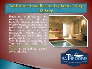 Bathroom Installation Explained, Step By Step