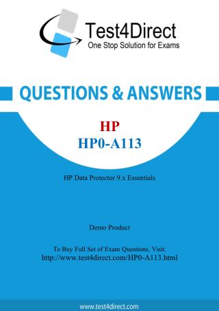 HP HP0-A113 Exam Questions