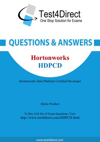 Hortonworks HDPCD Certified Developer Real Exam Questions