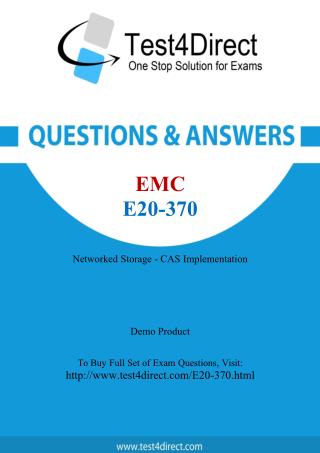 E20-370 EMC Exam - Updated Questions