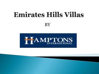 Emirates Hills Villas for sale | Emirates Hills Community
