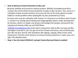 How to Remove Cinavia Protection on Blu-ray