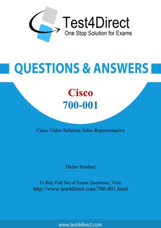 Cisco 700-001 Test Questions