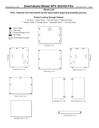 Smartdesks Model SPX-302430-FDx - Printer/Locking Storage Cabinet