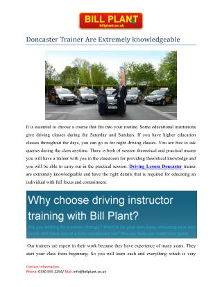 Driving lessons Doncaster
