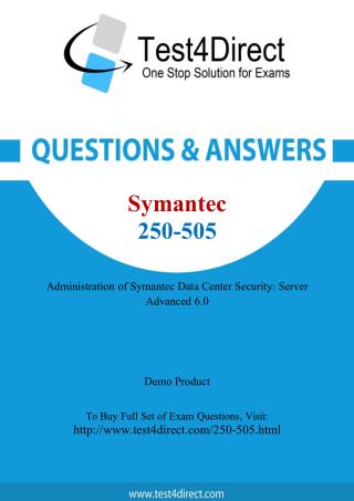 Symantec 250-505 Test - Updated Demo