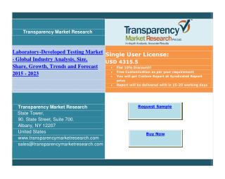 Laboratory-Developed Testing Market - Global Industry Analysis, Size, Share, Growth, Trends and Forecast 2015 – 2023.