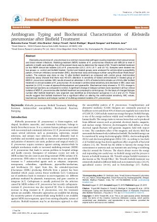Klebsiella Pneumoniae Antibiogram Typing