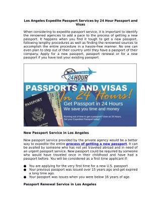 Get Expedited Passport Services in Los Angeles