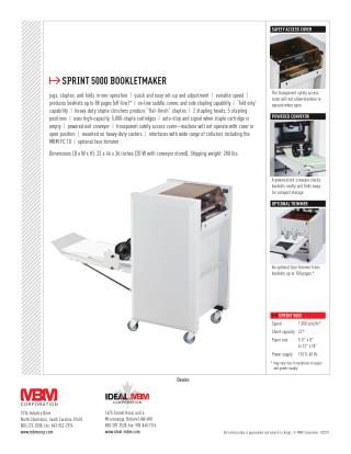 MBM Sprint 5000 Booklet Maker at US$ 7,375.00 - Printfinish.com