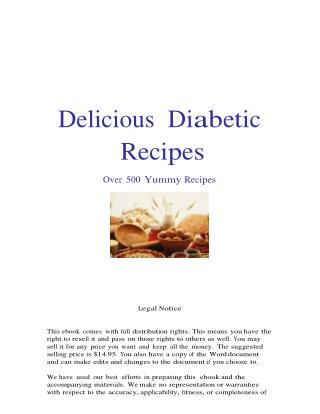 Diabetes Ebook: Delicious Diabetic Recipes