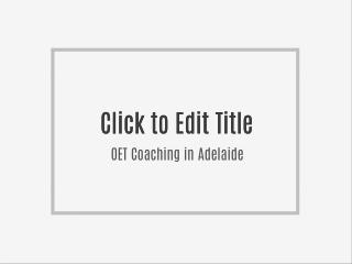 OET Training in Adelaide
