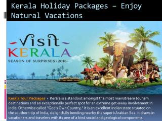 Kerala Holiday Packages – Enjoy Natural Vacations