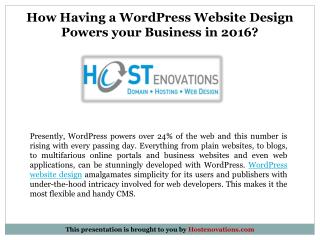 How Having a WordPress Website Design Powers your Business in 2016?