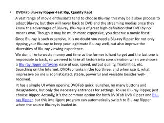 DVDFab Blu-ray Ripper-Fast Rip, Quality Kept