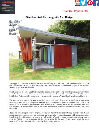 Stainless Steel For Longevity And Design