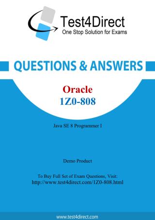 1Z0-808 Oracle Exam - Updated Questions