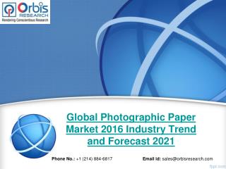 2016 International Photographic Paper Industry Research Report