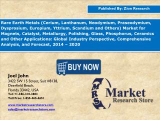 Global Rare Earth Metals Market is Expected to Reach Around USD 9.0 billion in 2020