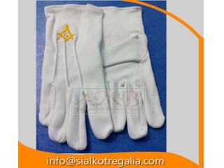 Masonic cotton Gloves with emblem