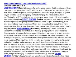 VIDEO ENIGMA REVIEW