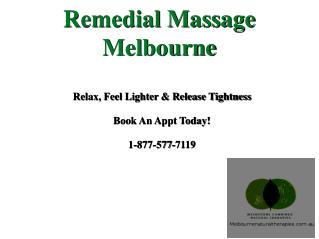 Online book appointment - Remedial Massage therapy