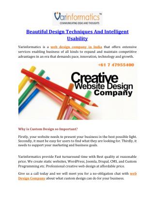 Beautiful Design Techniques And Intelligent Usability