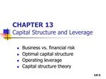 CHAPTER 13 Capital Structure and Leverage