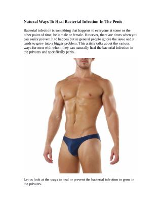 Natural Ways To Heal Bacterial Infection In The Penis