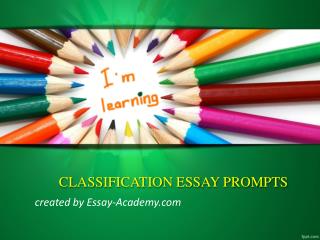 Classification Essay Prompts