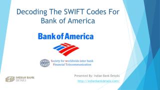 Purpose of SWIFT Codes For Bank of America