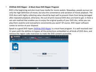 DVDFab DVD Ripper-A Must-Have DVD Ripper Program
