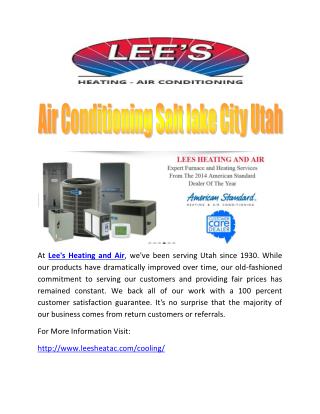 Air Conditioning Salt lake City Utah